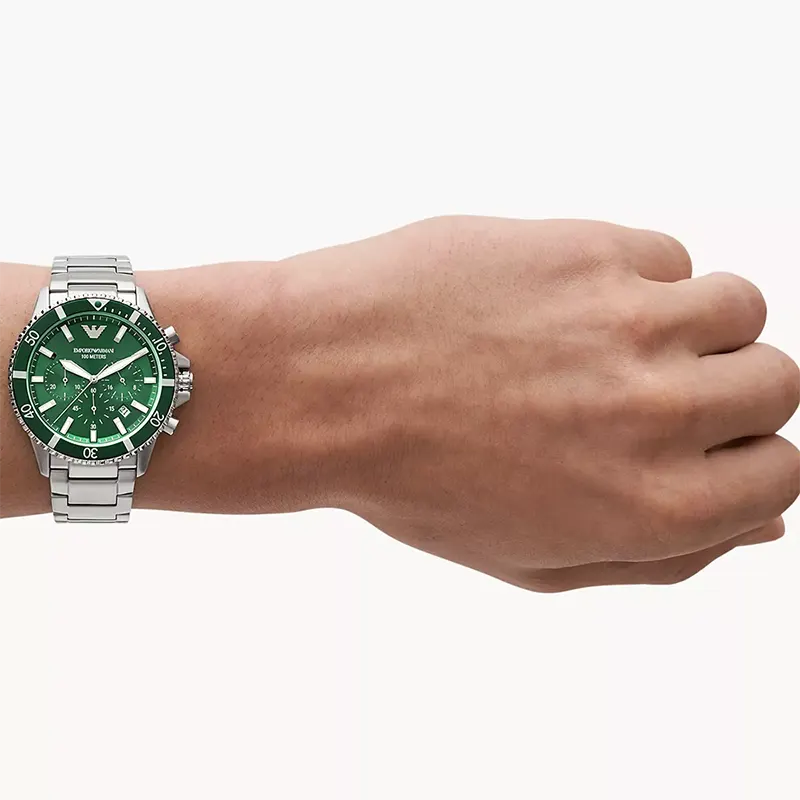 Emporio Armani World Explorer Chronograph Green Dial Men's Watch | AR11500
