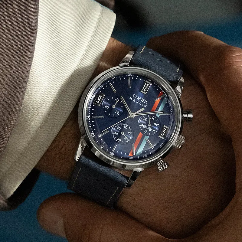 Timex Marlin® Chronograph Tachymeter Blue Dial Men's Watch |  TW2W99000UJ