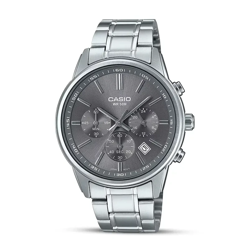 Casio Enticer Chronograph Gray Dial Men's Watch | MTP-E515D-8AV