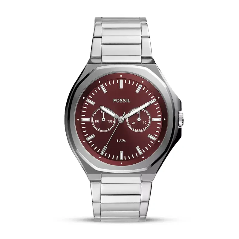Fossil Evanston Multifunction Burgundy Dial Men’s Watch | BQ2807